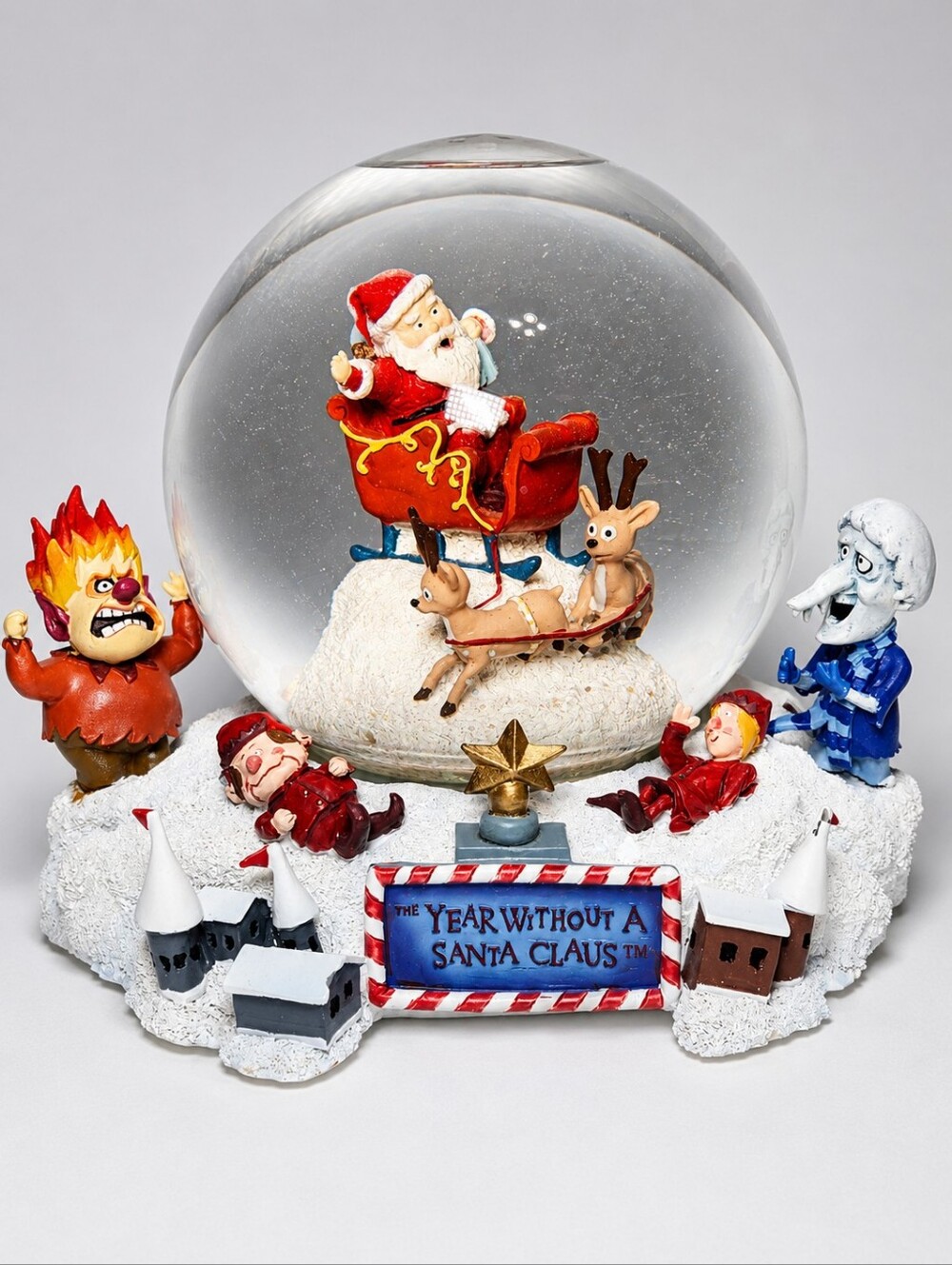 Vtg The Year Without a Santa Claus Snow Globe Miser Brothers Neca Christmas RARE